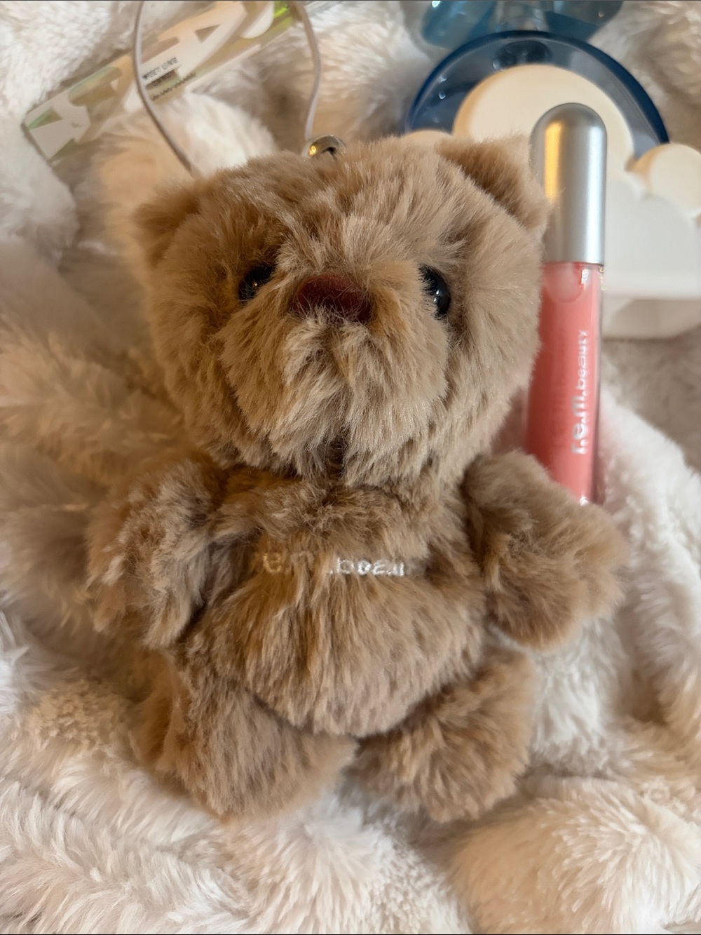 🧸Ariana Grande Bear Eternal Sunshine Tour Keychain Charm & R.E.M. Beauty Gloss